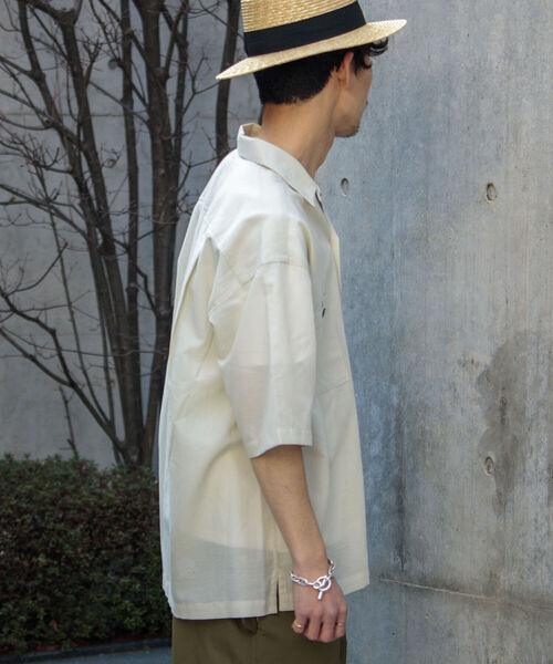 GLOSTER（グロスター）の「【WORK ABOUT/ワークアバウト】TROPICAL SHIRT トロピカルオープンカラーシャツ（シャツ/ブラウス・メンズ・キナリ/ブラック/グリーン/グレイッシュブルー・MEDIUM/LARGE）」の17枚目の写真