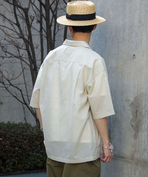 GLOSTER（グロスター）の「【WORK ABOUT/ワークアバウト】TROPICAL SHIRT トロピカルオープンカラーシャツ（シャツ/ブラウス・メンズ・キナリ/ブラック/グリーン/グレイッシュブルー・MEDIUM/LARGE）」の18枚目の写真