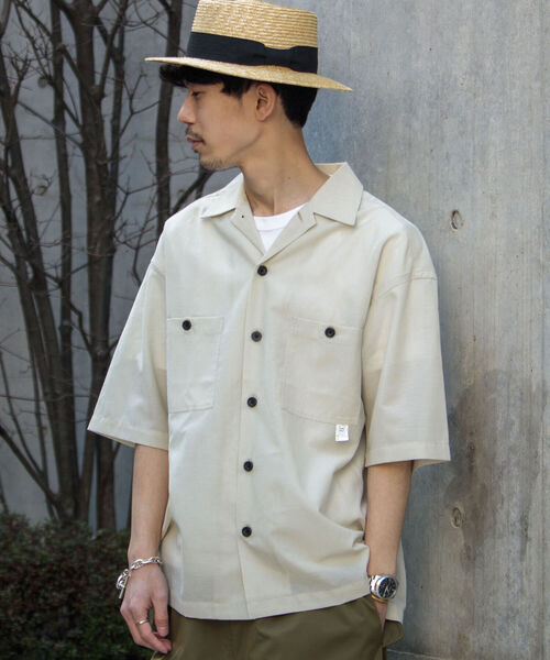 GLOSTER（グロスター）の「【WORK ABOUT/ワークアバウト】TROPICAL SHIRT トロピカルオープンカラーシャツ（シャツ/ブラウス・メンズ・キナリ/ブラック/グリーン/グレイッシュブルー・MEDIUM/LARGE）」の19枚目の写真