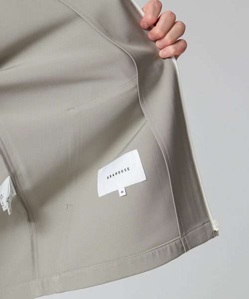 ABAHOUSE（アバハウス）の「【セットアップ対応】ストレッチ ノーカラー Vネック オーバーサイズ シャツジャケット（ブルゾン・メンズ・ダークグリーン/ネイビー/グレー/マスタード/スモークピンク・44/46/48）」の13枚目の写真