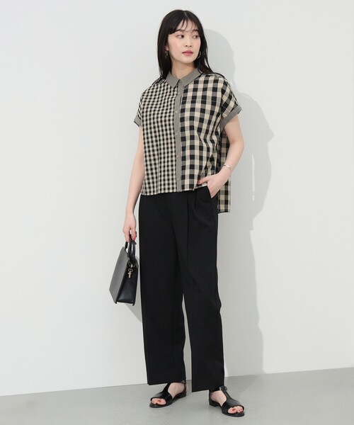 BEAMS HEART(ビームスハート)の「BEAMS HEART / クレイジー ギンガムチェック シャツ(シャツ/ブラウス・レディース・ブラック/ベージュ/グリーン・FREE)」の9枚目の写真