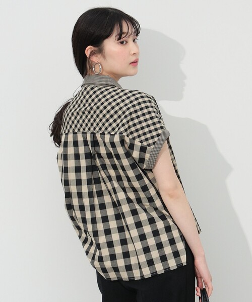 BEAMS HEART(ビームスハート)の「BEAMS HEART / クレイジー ギンガムチェック シャツ(シャツ/ブラウス・レディース・ブラック/ベージュ/グリーン・FREE)」の11枚目の写真