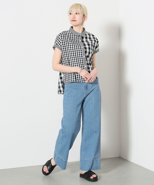 BEAMS HEART(ビームスハート)の「BEAMS HEART / クレイジー ギンガムチェック シャツ(シャツ/ブラウス・レディース・ブラック/ベージュ/グリーン・FREE)」の17枚目の写真