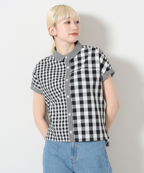 BEAMS HEART(ビームスハート)の「BEAMS HEART / クレイジー ギンガムチェック シャツ(シャツ/ブラウス・レディース・ブラック/ベージュ/グリーン・FREE)」の21枚目の写真