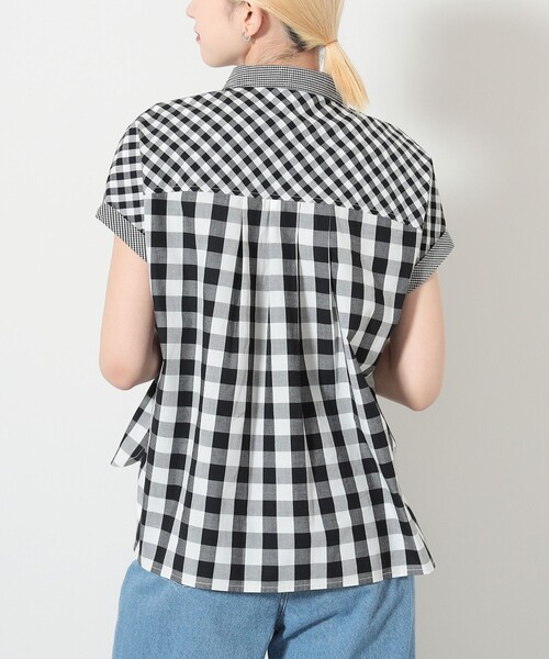 BEAMS HEART(ビームスハート)の「BEAMS HEART / クレイジー ギンガムチェック シャツ(シャツ/ブラウス・レディース・ブラック/ベージュ/グリーン・FREE)」の22枚目の写真
