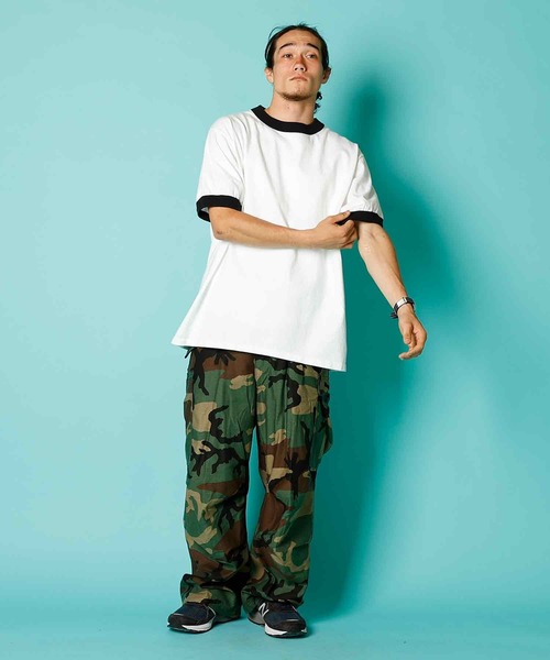 Goodwear(Since1983)（グッドウェア）の「S/S RINGER TEE / ショートスリーブ リンガーT（Tシャツ/カットソー・メンズ・ホワイト/ホワイト×グリーン/ホワイト×ブラック/ホワイト×ネイビー/グレー系その他3/ライトブルー/オレンジ系その他/パープル系その他/スミクロ/ネイビー/ナチュラル/グレー系その他/ブラック・MEDIUM/X-LARGE/LARGE）」の14枚目の写真