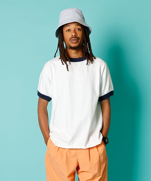 Goodwear(Since1983)（グッドウェア）の「S/S RINGER TEE / ショートスリーブ リンガーT（Tシャツ/カットソー・メンズ・ホワイト/ホワイト×グリーン/ホワイト×ブラック/ホワイト×ネイビー/グレー系その他3/ライトブルー/オレンジ系その他/パープル系その他/スミクロ/ネイビー/ナチュラル/グレー系その他/ブラック・MEDIUM/X-LARGE/LARGE）」の16枚目の写真