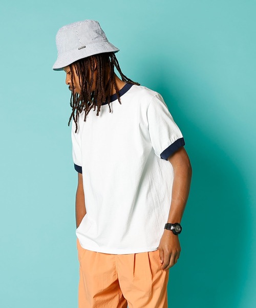 Goodwear(Since1983)（グッドウェア）の「S/S RINGER TEE / ショートスリーブ リンガーT（Tシャツ/カットソー・メンズ・ホワイト/ホワイト×グリーン/ホワイト×ブラック/ホワイト×ネイビー/グレー系その他3/ライトブルー/オレンジ系その他/パープル系その他/スミクロ/ネイビー/ナチュラル/グレー系その他/ブラック・MEDIUM/X-LARGE/LARGE）」の17枚目の写真