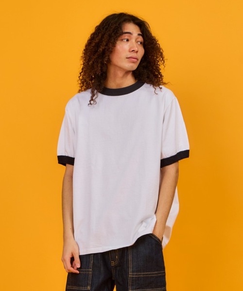 Goodwear(Since1983)（グッドウェア）の「S/S RINGER TEE / ショートスリーブ リンガーT（Tシャツ/カットソー・メンズ・ホワイト/ホワイト×グリーン/ホワイト×ブラック/ホワイト×ネイビー/グレー系その他3/ライトブルー/オレンジ系その他/パープル系その他/スミクロ/ネイビー/ナチュラル/グレー系その他/ブラック/スカイブルー/グレー系その他5/ミント・MEDIUM/X-LARGE/LARGE）」の22枚目の写真