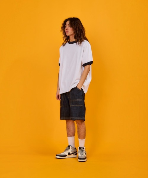 Goodwear(Since1983)（グッドウェア）の「S/S RINGER TEE / ショートスリーブ リンガーT（Tシャツ/カットソー・メンズ・ホワイト/ホワイト×グリーン/ホワイト×ブラック/ホワイト×ネイビー/グレー系その他3/ライトブルー/オレンジ系その他/パープル系その他/スミクロ/ネイビー/ナチュラル/グレー系その他/ブラック/スカイブルー/グレー系その他5/ミント・MEDIUM/X-LARGE/LARGE）」の21枚目の写真