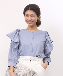 mystic | 袖フリル付きブラウス(シャツ/ブラウス)