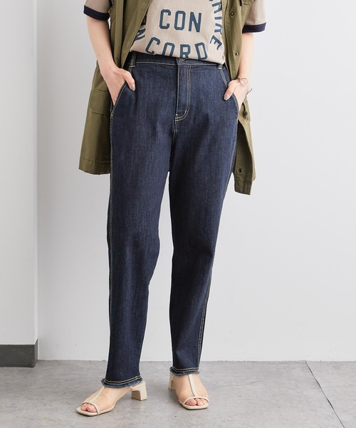 PUAL CE CIN（ピュアルセシン）の「ストレッチデニムパンツ（デニムパンツ・レディース・インディゴブルー/ブルー/アイボリー・FREE）」の2枚目の写真