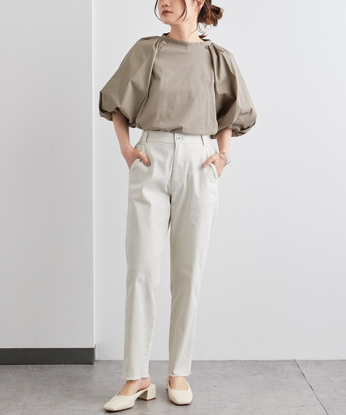 PUAL CE CIN（ピュアルセシン）の「ストレッチデニムパンツ（デニムパンツ・レディース・インディゴブルー/ブルー/アイボリー・FREE）」の11枚目の写真