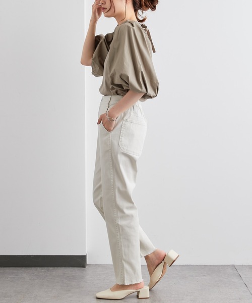 PUAL CE CIN（ピュアルセシン）の「ストレッチデニムパンツ（デニムパンツ・レディース・インディゴブルー/ブルー/アイボリー・FREE）」の15枚目の写真