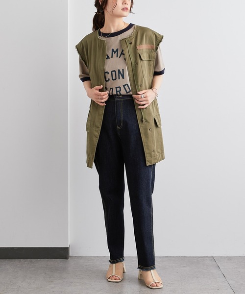 PUAL CE CIN（ピュアルセシン）の「ストレッチデニムパンツ（デニムパンツ・レディース・インディゴブルー/ブルー/アイボリー・FREE）」の4枚目の写真