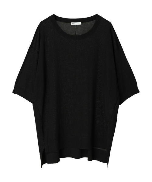 CRAFT STANDARD BOUTIQUE(クラフトスタンダードブティック)の「クルーネックスリット半袖ニットプルオーバー *◆(ニット/セーター・レディース・グレイッシュベージュ/ブラック/マスタード/レッド/ブラウン・FREE)」の9枚目の写真