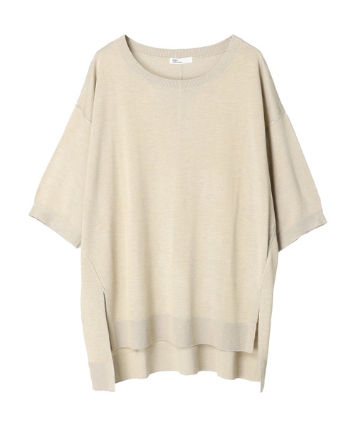 CRAFT STANDARD BOUTIQUE(クラフトスタンダードブティック)の「クルーネックスリット半袖ニットプルオーバー *◆(ニット/セーター・レディース・グレイッシュベージュ/ブラック/マスタード/レッド/ブラウン・FREE)」の21枚目の写真