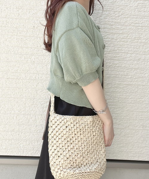 WEGO（ウィゴー）の「WEGO/2WAYパフスリーブカーディガン（カーディガン/ボレロ・レディース・グリーン/アイボリー・FREE）」の15枚目の写真