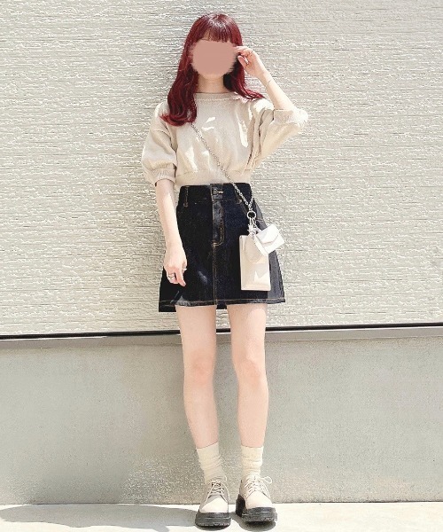 WEGO（ウィゴー）の「WEGO/2WAYパフスリーブカーディガン（カーディガン/ボレロ・レディース・グリーン/アイボリー・FREE）」の12枚目の写真