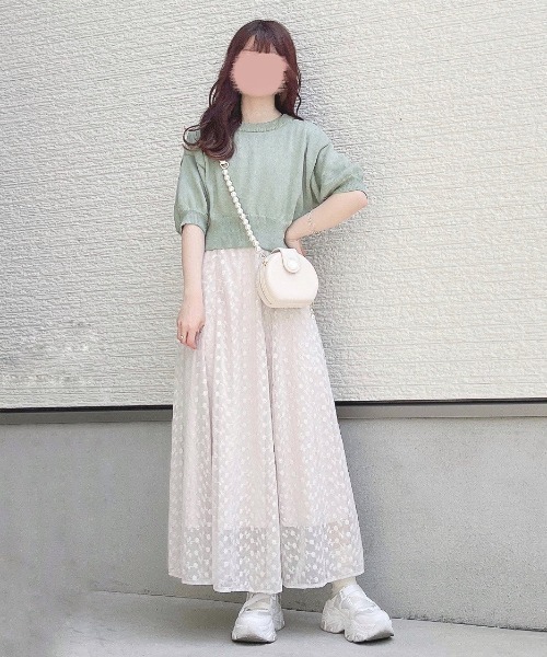 WEGO（ウィゴー）の「WEGO/2WAYパフスリーブカーディガン（カーディガン/ボレロ・レディース・グリーン/アイボリー・FREE）」の16枚目の写真