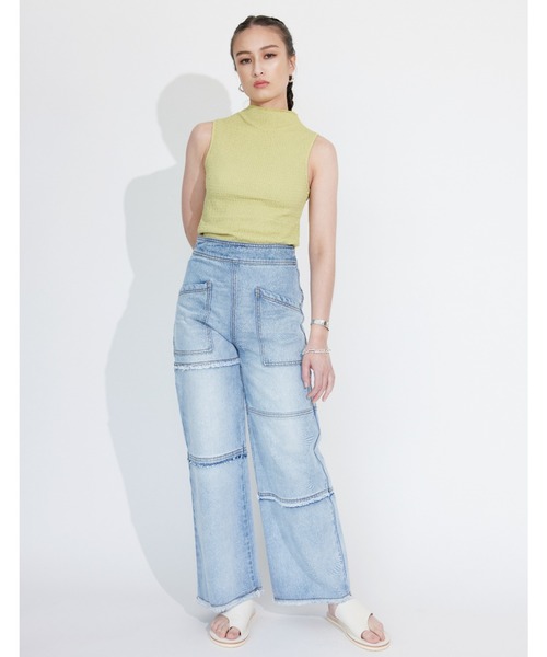 ALEXIA STAM(アリシアスタン)の「Sleeveless High Neck Top/スリーブレスハイネックトップ(Tシャツ/カットソー・レディース・ベージュ/オフホワイト/グリーン系その他・FREE)」の19枚目の写真