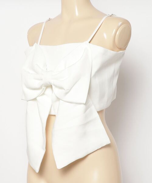 Rmine（アールマイン）の「ビッグリボンショートキャミ（キャミソール・レディース・ブラック/ホワイト・FREE）」の14枚目の写真