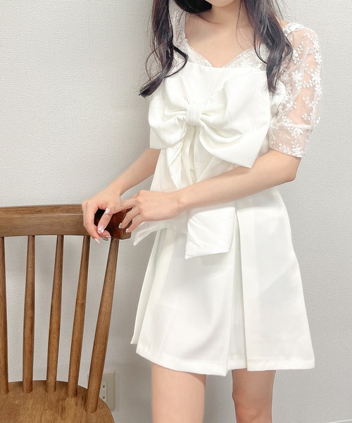 Rmine（アールマイン）の「ビッグリボンショートキャミ（キャミソール・レディース・ブラック/ホワイト・FREE）」の12枚目の写真