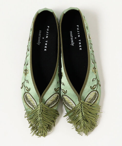BEAMS BOY(ビームスボーイ)の「FUJIN TREE × maturely / Fringe Chinese Shose(パンプス・レディース・ブラック/オリーブ・38/39/37)」の12枚目の写真