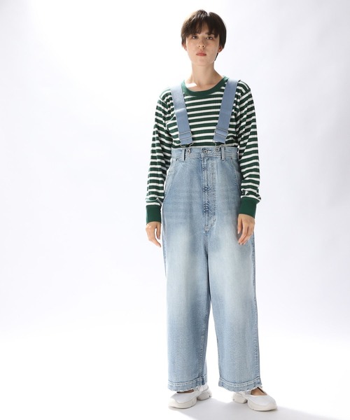 niko and...（ニコアンド）の「[niko and ...JEANS 2022AW]サス付きワイドパンツ（デニムパンツ・レディース・ブルー/ライトブルー・MEDIUM/LARGE）」の15枚目の写真