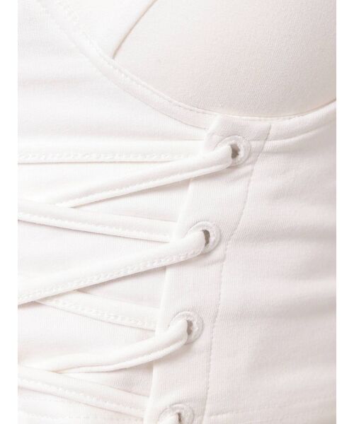 GYDA（ジェイダ）の「コルセットデザイン スウェットビスチェ（キャミソール・レディース・ブラック/オフホワイト・FREE）」の18枚目の写真