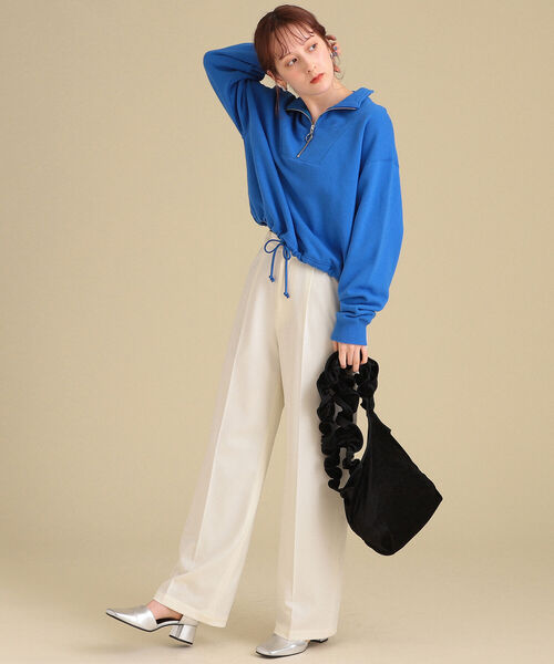 Ray BEAMS（レイビームス）の「HELOYSE / クラッシュ ベロア トートバッグ（トートバッグ・レディース・ブラック/ライム・ONE SIZE）」の9枚目の写真