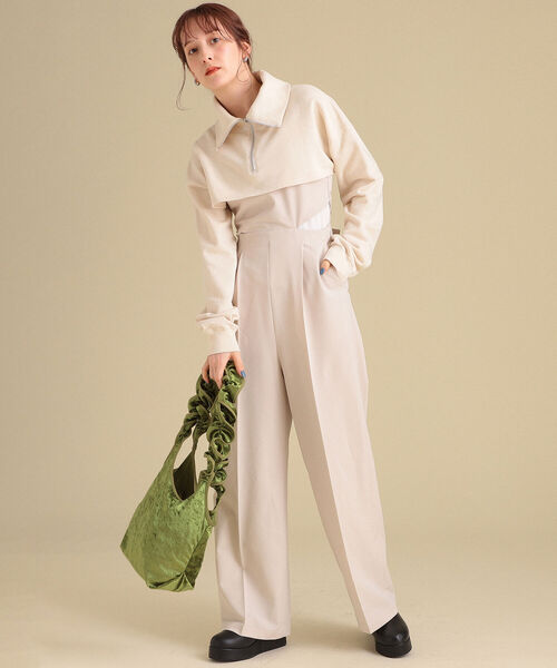 Ray BEAMS（レイビームス）の「HELOYSE / クラッシュ ベロア トートバッグ（トートバッグ・レディース・ブラック/ライム・ONE SIZE）」の11枚目の写真