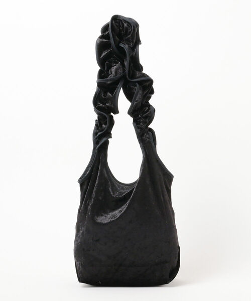 Ray BEAMS（レイビームス）の「HELOYSE / クラッシュ ベロア トートバッグ（トートバッグ・レディース・ブラック/ライム・ONE SIZE）」の7枚目の写真