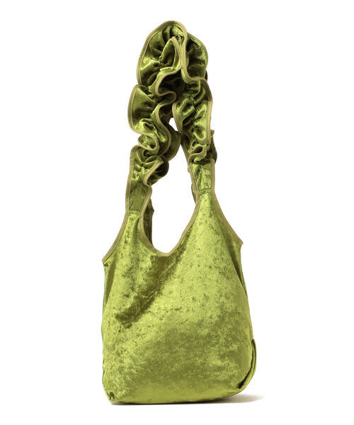 Ray BEAMS（レイビームス）の「HELOYSE / クラッシュ ベロア トートバッグ（トートバッグ・レディース・ブラック/ライム・ONE SIZE）」の12枚目の写真