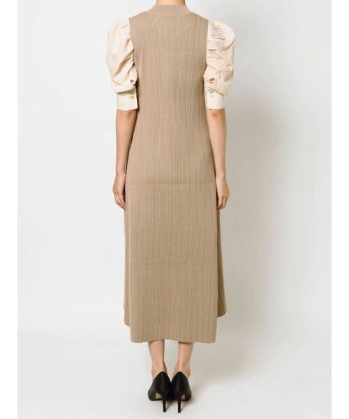 LAGUNAMOON（ラグナムーン）の「タックスリーブドッキングニットワンピース（ワンピース・レディース・ブラック/ベージュ/カーキ・SMALL/MEDIUM）」の6枚目の写真