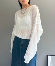 ゆるシアーモヘアタッチニットプルオーバー