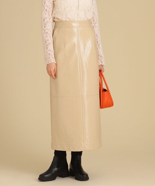 Ray BEAMS（レイビームス）の「Ray BEAMS / パテント フェイクレザー スカート（スカート・レディース・ブラック/ベージュ・0/1）」の19枚目の写真