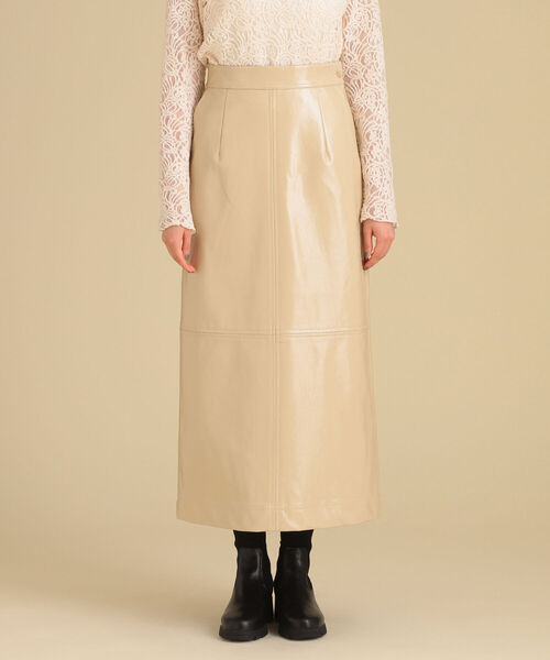 Ray BEAMS（レイビームス）の「Ray BEAMS / パテント フェイクレザー スカート（スカート・レディース・ブラック/ベージュ・0/1）」の22枚目の写真