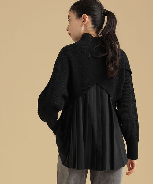 Ray BEAMS（レイビームス）の「Ray BEAMS / バック プリーツ ケーブル ハイネック ニット（ニット/セーター・レディース・オフホワイト/ブラック/ベージュ・ONE SIZE）」の13枚目の写真