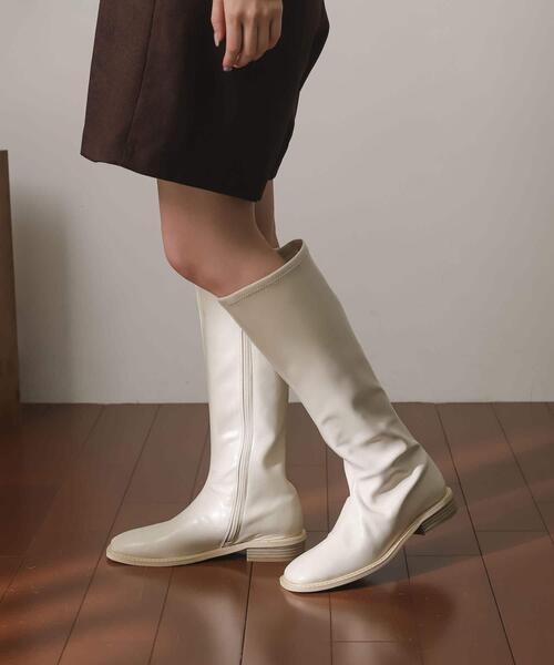 SENSE OF PLACE by URBAN RESEARCH（センスオブプレイスバイアーバンリサーチ）の「スクエアトウセンターシームロングブーツ（ブーツ・レディース・ブラック/アイボリー/ブラウン・SMALL/MEDIUM/LARGE）」の11枚目の写真