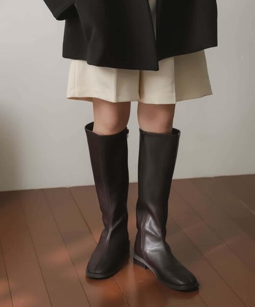 SENSE OF PLACE by URBAN RESEARCH（センスオブプレイスバイアーバンリサーチ）の「スクエアトウセンターシームロングブーツ（ブーツ・レディース・ブラック/アイボリー/ブラウン・SMALL/MEDIUM/LARGE）」の15枚目の写真