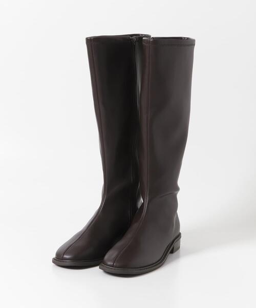 SENSE OF PLACE by URBAN RESEARCH（センスオブプレイスバイアーバンリサーチ）の「スクエアトウセンターシームロングブーツ（ブーツ・レディース・ブラック/アイボリー/ブラウン・SMALL/MEDIUM/LARGE）」の8枚目の写真