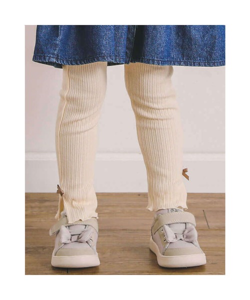 SLAP SLIP（スラップスリップ）の「SLAPSLIP/スリット入りリボンテレコリブレギンス(80~130cm)（レギンス/スパッツ・キッズ・ピンク/オフホワイト/ブラック・100/120/130/80/110/90）」の20枚目の写真