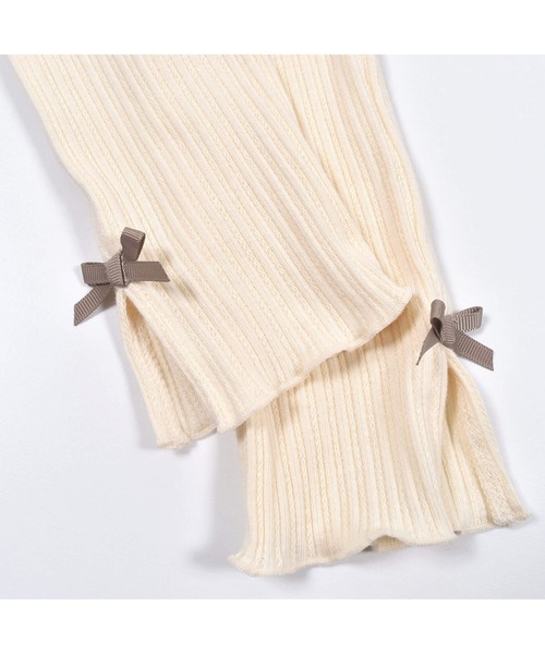 SLAP SLIP（スラップスリップ）の「SLAPSLIP/スリット入りリボンテレコリブレギンス(80~130cm)（レギンス/スパッツ・キッズ・ピンク/オフホワイト/ブラック・100/120/130/80/110/90）」の9枚目の写真