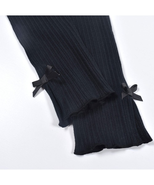 SLAP SLIP（スラップスリップ）の「SLAPSLIP/スリット入りリボンテレコリブレギンス(80~130cm)（レギンス/スパッツ・キッズ・ピンク/オフホワイト/ブラック・100/120/130/80/110/90）」の15枚目の写真