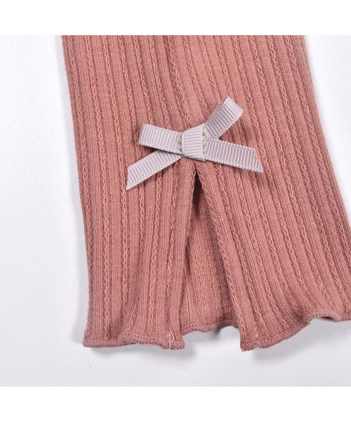 SLAP SLIP（スラップスリップ）の「SLAPSLIP/スリット入りリボンテレコリブレギンス(80~130cm)（レギンス/スパッツ・キッズ・ピンク/オフホワイト/ブラック・100/120/130/80/110/90）」の19枚目の写真