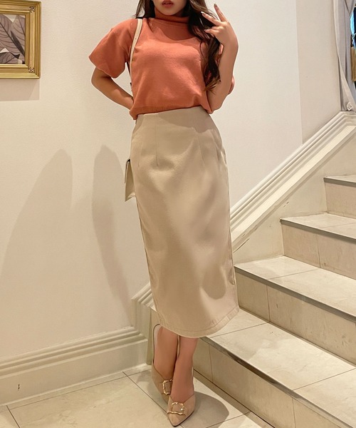 Julia Boutique（ジュリアブティック）の「バルーンスリーブタートルネックニットトップス/22504（ニット/セーター・レディース・パープル/グレイッシュベージュ/サックスブルー/ホワイト/ブラック/ピンク/コーラル・ONE）」の22枚目の写真