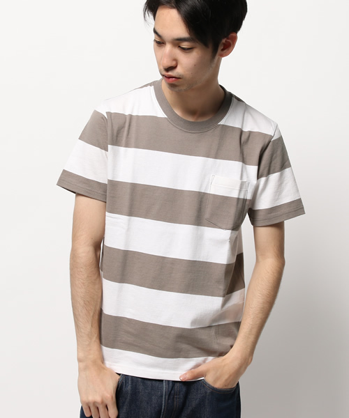 417 EDIFICE（フォーワンセブンエディフィス）の「◇ワイドボーダーテンジククルーネック S/S（Tシャツ/カットソー・メンズ・ネイビー/ブルー/ブラック/チャコールグレー・MEDIUM/SMALL/LARGE）」の3枚目の写真