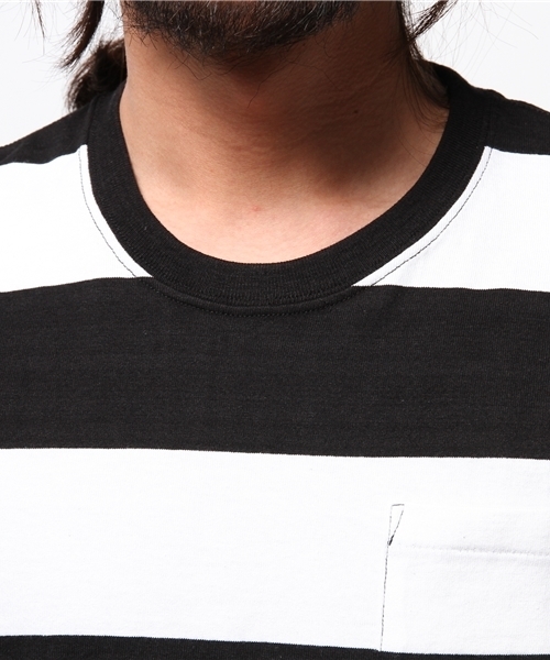 417 EDIFICE（フォーワンセブンエディフィス）の「◇ワイドボーダーテンジククルーネック S/S（Tシャツ/カットソー・メンズ・ネイビー/ブルー/ブラック/チャコールグレー・MEDIUM/SMALL/LARGE）」の8枚目の写真