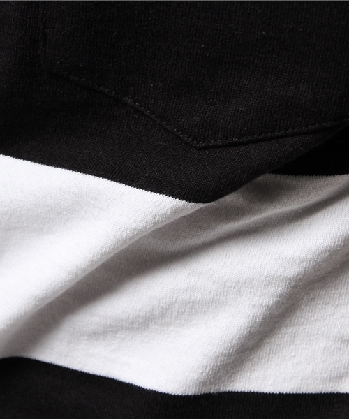 417 EDIFICE（フォーワンセブンエディフィス）の「◇ワイドボーダーテンジククルーネック S/S（Tシャツ/カットソー・メンズ・ネイビー/ブルー/ブラック/チャコールグレー・MEDIUM/SMALL/LARGE）」の11枚目の写真